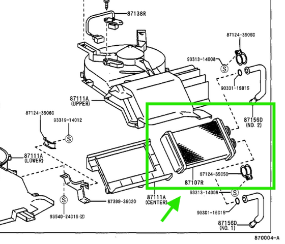 Опалення кузова заднє 8710735040 TOYOTA