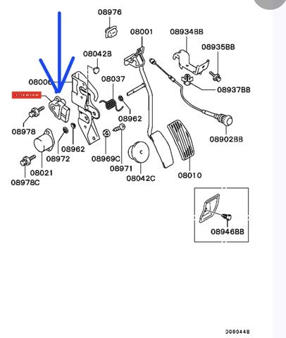 Управління карбюратором (акселератор - управління подачею палива) MR578791 MITSUBISHI