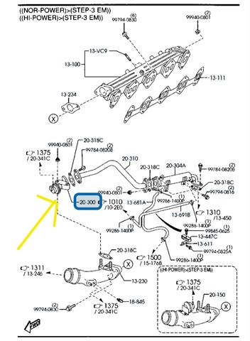 Клапан EGR WLE720300 MAZDA