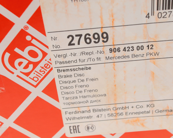 Задні дискові гальма 27699 FEBI