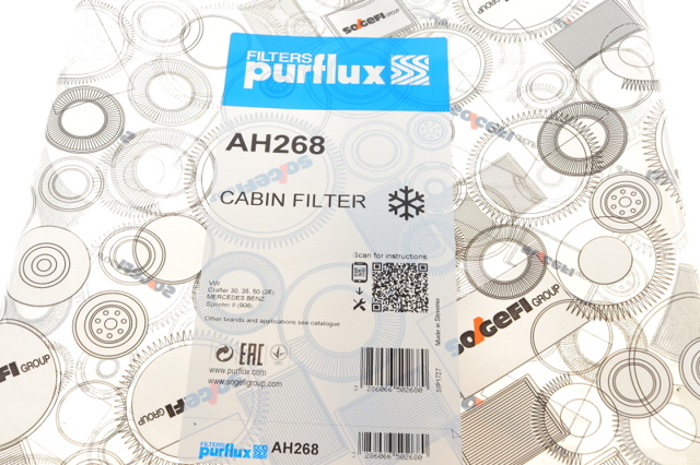 Фільтр салону вугільний AH268 PURFLUX