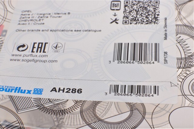 Фільтр салону AH286 PURFLUX