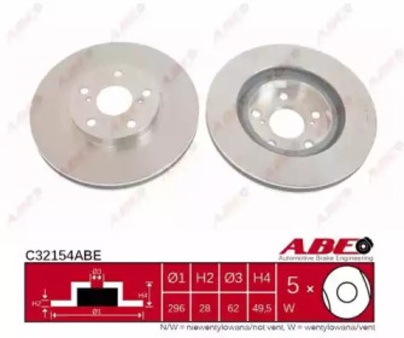 Диск переднього гальма C32154ABE ABE