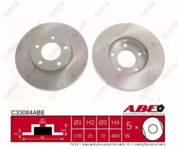 Диск гальмівний передній C33084ABE ABE
