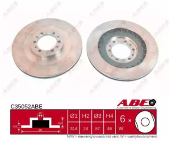 Диск переднього гальма C35052ABE ABE