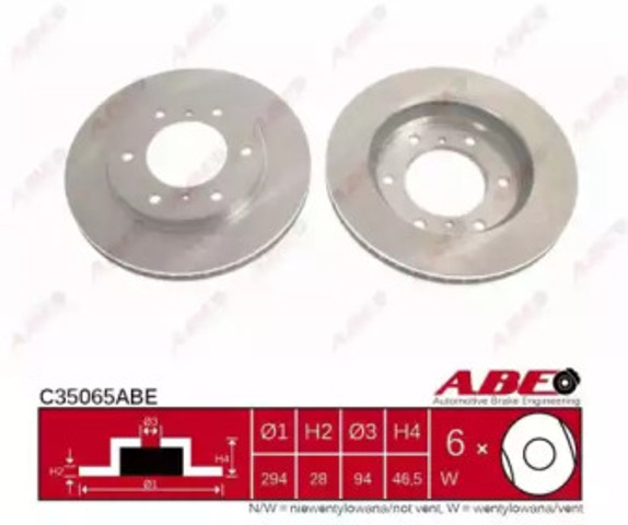 Гальмо дискове переднє C35065ABE ABE