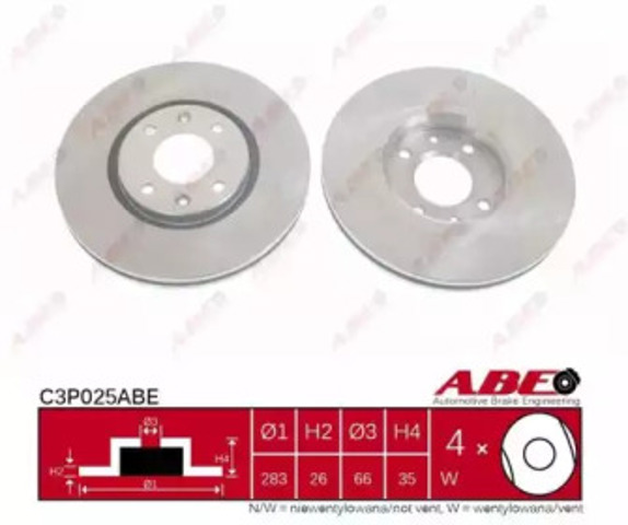 Гальмо дискове переднє C3P025ABE ABE
