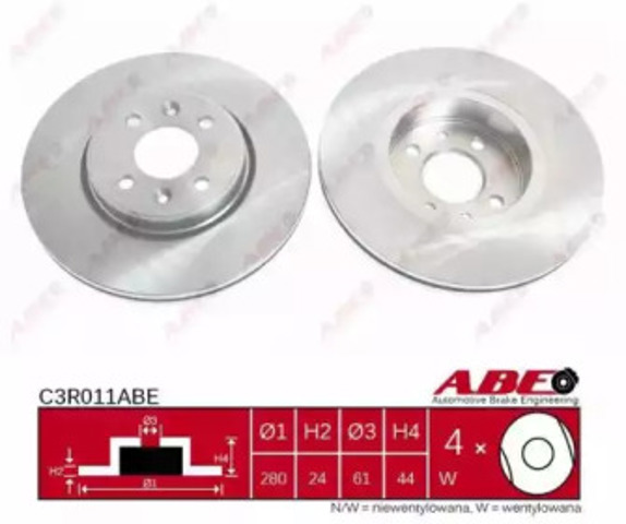 Диск гальмівний передній C3R011ABE ABE