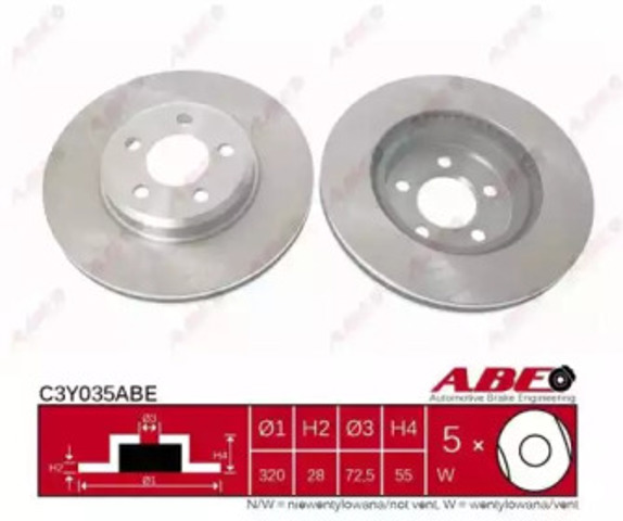 Диск гальмівний передній C3Y035ABE ABE