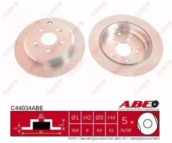 Диск гальмівний задній C44034ABE ABE
