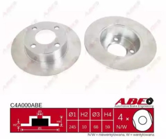 Диск гальмівний задній C4A000ABE ABE