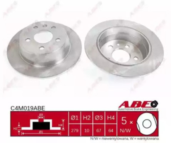 Диск заднього гальма C4M019ABE ABE