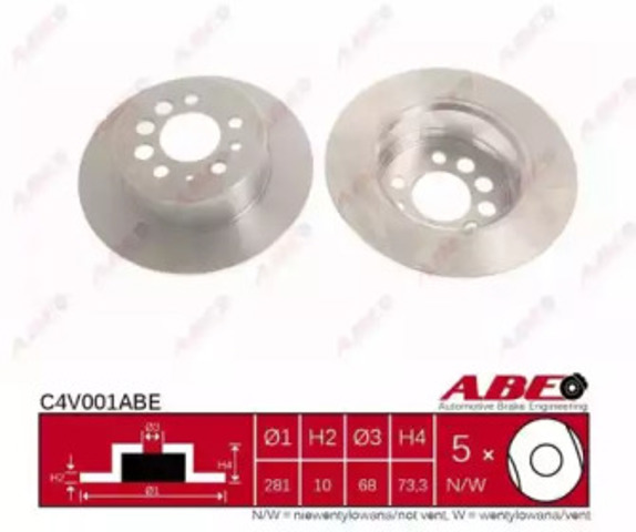 Диск гальмівний задній C4V001ABE ABE