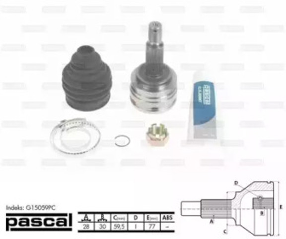 ШРУС зовнішній G15059PC PASCAL