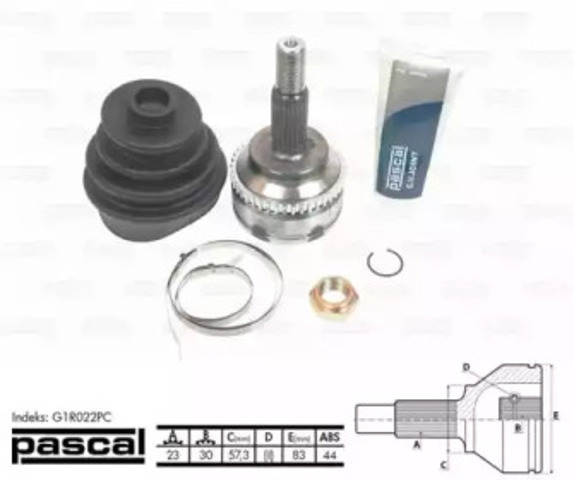Шарнір різних кутових швидкостей передній G1R022PC PASCAL