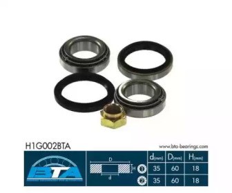 Комплект підшипник маточини передньої H1G002BTA BTA