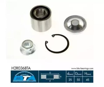 Підшипник ступиці задньої H2R036BTA BTA