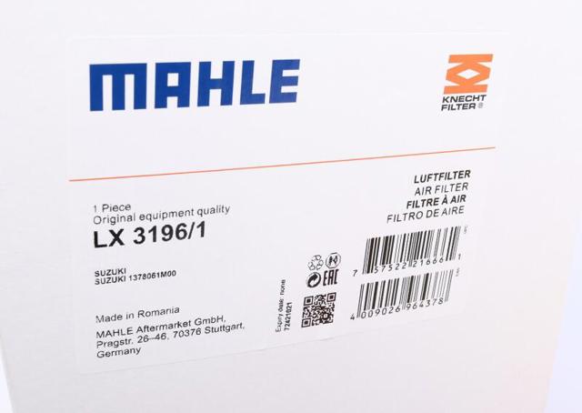 Автомобільний фільтр повітря LX31961 MAHLE