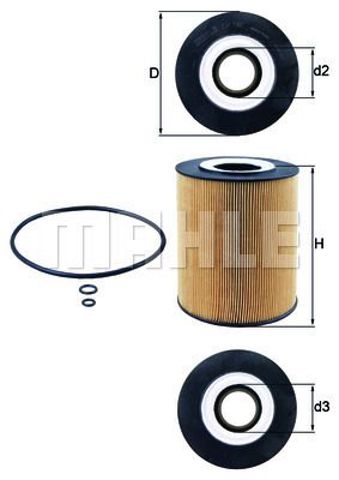 Фільтр масляний OX146D MAHLE