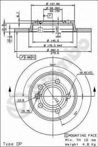 Диск заднього гальма 08728811 BREMBO