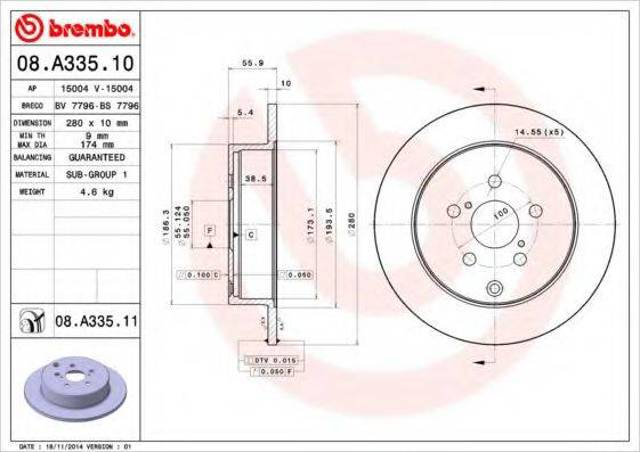Дискові гальма 08A33510 BREMBO