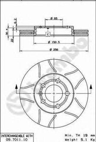 Диск гальмівний передній 09701175 BREMBO