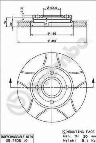 Диск переднього гальма 09780675 BREMBO