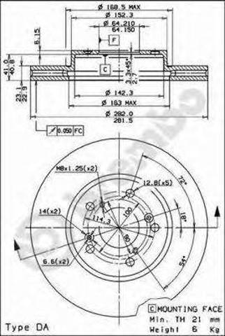 Гальмо дискове переднє 09793211 BREMBO
