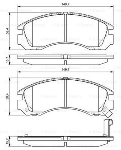Колодки гальмівні дискові комплект 0986424523 BOSCH