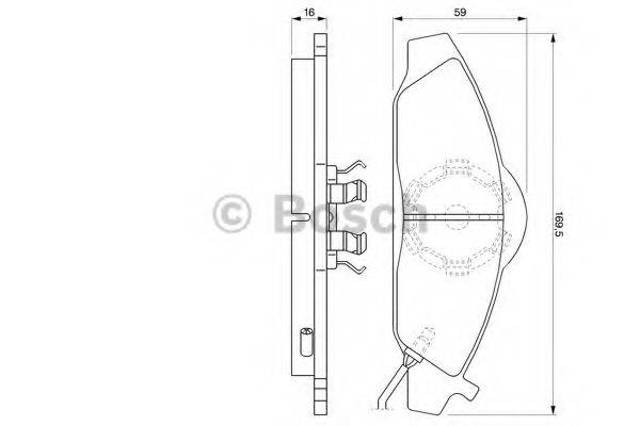 Колодки гальмівні передні, дискові 0986424551 BOSCH