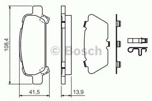 Колодки на гальмо задній дисковий 0986424650 BOSCH