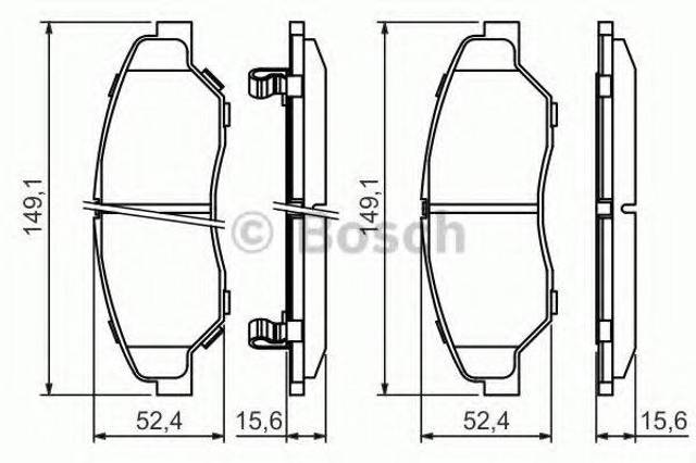 Колодки гальмівні передні, дискові 0986424696 BOSCH