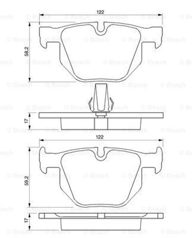 Комплект задніх колодок 0986424766 BOSCH