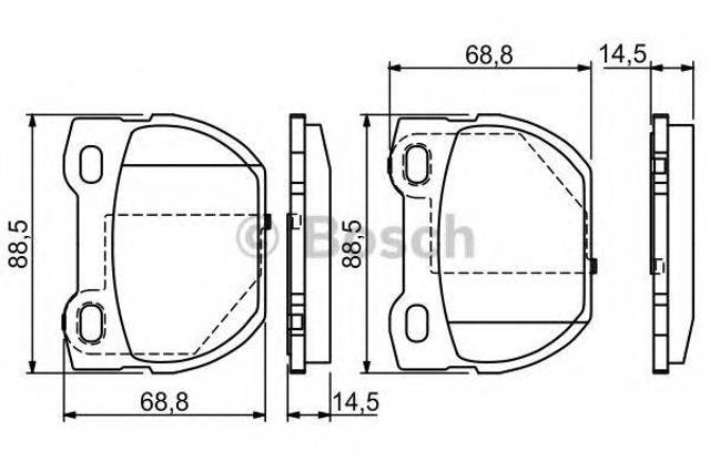 Комплект задніх колодок 0986424827 BOSCH
