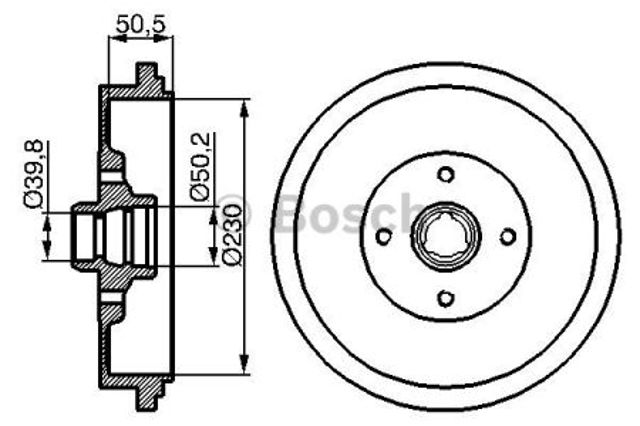 Барабан гальмівний задній 0986477042 BOSCH
