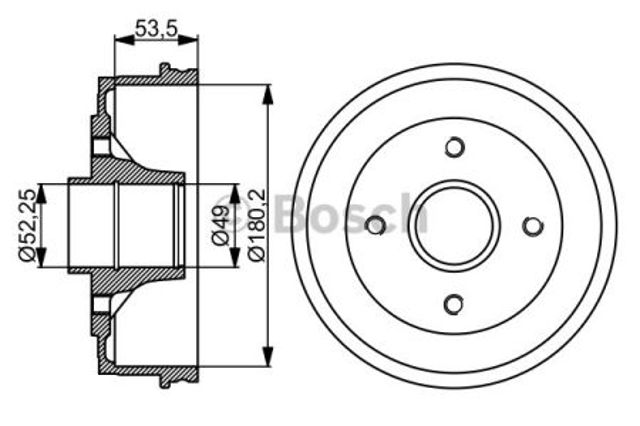 Барабан гальмівний задній 0986477061 BOSCH