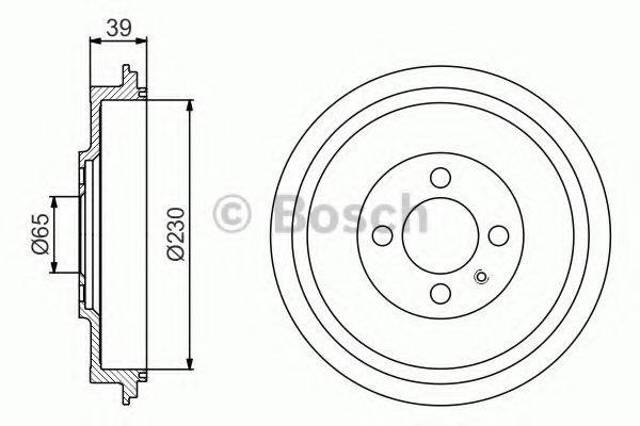 Барабан гальмівний задній 0986477194 BOSCH
