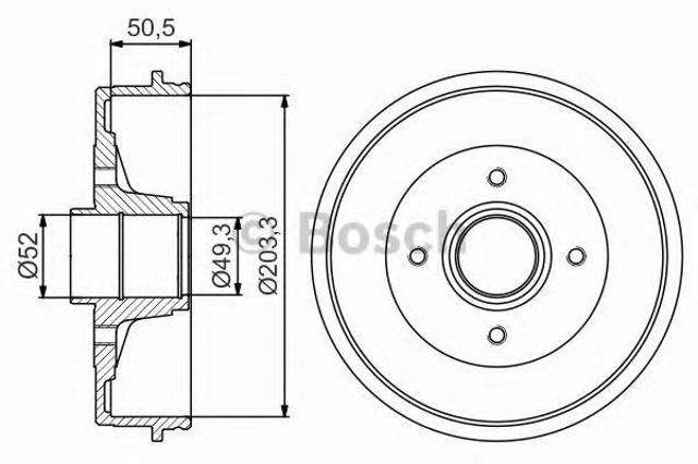 Барабан гальмівний задній 0986477197 BOSCH