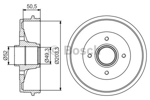 Барабан гальмівний задній 0986477211 BOSCH