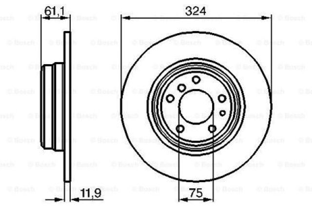 Диск заднього гальма 0986478095 BOSCH