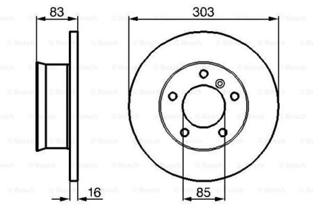 Диск переднього гальма 0986478189 BOSCH
