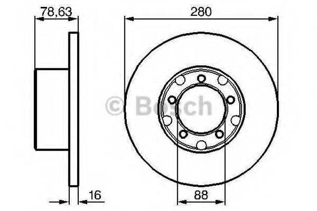 Диск переднього гальма 0986478201 BOSCH