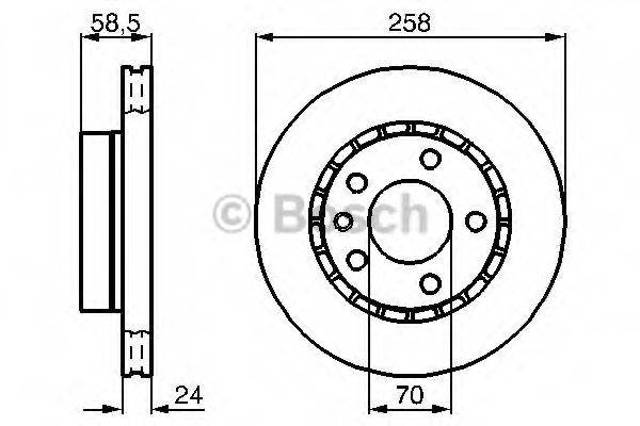 Диск гальмівний передній 0986478265 BOSCH
