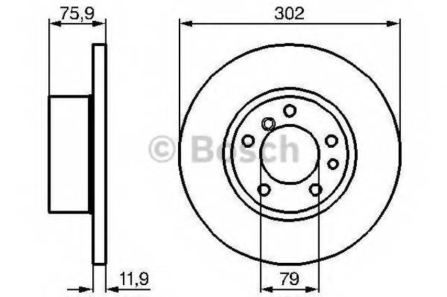 Диск гальмівний передній 0986478319 BOSCH