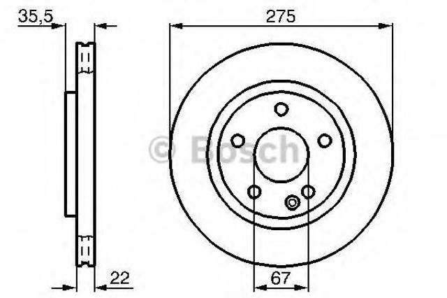 Диск переднього гальма 0986478474 BOSCH