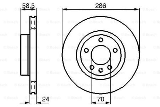 Диск гальмівний передній 0986478594 BOSCH
