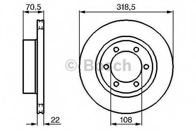 Диск гальмівний передній 0986478698 BOSCH