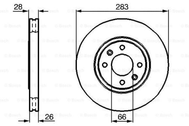 Диск переднього гальма 0986478831 BOSCH
