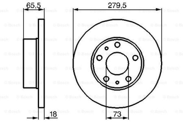 Диск гальмівний передній 0986478843 BOSCH