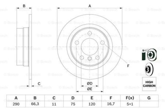 Задні дискові гальма 0986479043 BOSCH